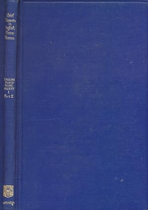 Image du vendeur pour The Chief Elements Used in English Place Names. English Place Name Society , Volume 1 part II mis en vente par Barter Books Ltd