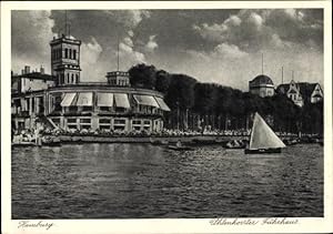 Ansichtskarte / Postkarte Hamburg Nord Uhlenhorst, Fährhaus, Uferpartie, Segelboot