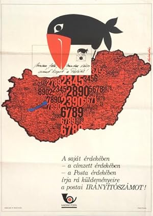 Image du vendeur pour Every village every city got an area code from the Hungarian Post mis en vente par Budapest Poster Gallery