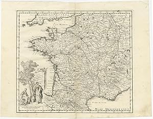 Antique Map of France by Albrizzi (1740)