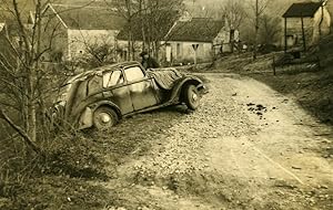 France Memories of a Tow Truck Car Wreck Accident Old Photo 1935