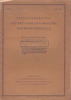Von Wanderkomödianten und Handwerkerspielen des 17. und 18. Jahrhunderts. ( Sonderabdruck der Sit...