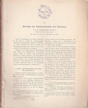Beiträge zur Rassenanatomie der Chinesen. (Archiv für Anthropologie, Neue Folge, Band IV, 1906.