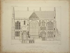 Image du vendeur pour Worcestershire. Worcester Cathedral, Elevation and Section of the transepts and the crypt. mis en vente par theoldmapman