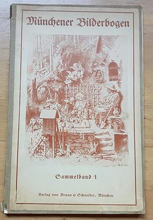 Imagen del vendedor de Mnchener Bilderbogen Sammelband 1. Frontill. H. V. 1904. Enthlt 20 doppelseitige Bildtafeln (u.a. Oberlnder, Reinicke, Muttenthaler, Kellenbach, Roegge, Cster   Bilderbgen haben immer unterschiedliche Auflagen). Ehemaliges Bibliotheks-Exemplar mit entspr. Spuren. Kgl. Hof- und Universitts-Buchdruckerei von Dr. C. Wolf & Sohn in Mnchen. Keine Datumsangabe vorhanden. a la venta por GAENSAN Versandantiquariat