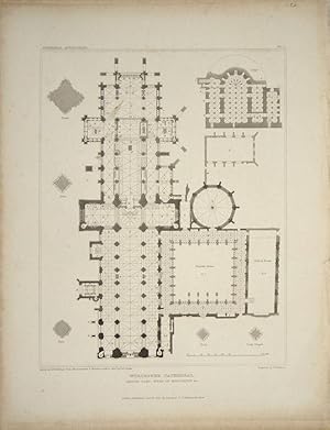 Seller image for Worcestershire. Worcester Cathedral. Ground Plan, Sites of Monuments, etc. for sale by theoldmapman