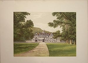 Imagen del vendedor de Worcestershire. Meer Hall. Now called Mere Hall. Half timbered country house at Hanbury nr Droitwich. a la venta por theoldmapman