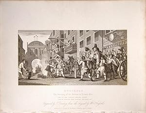 Seller image for Satirical Cartoon: Hudibras Plate XI. The Burning of the Rumps at Temple Bar. for sale by theoldmapman