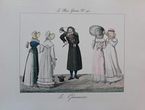 Le Grimacier. Le Bon Genre, No. 95. Altkolorierter Kupferstich.