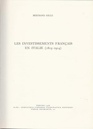 Les investissements français en Italie (1815-1914)