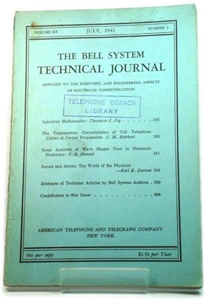 The Bell System Technical Journal: Vol. XX, No. 3, July 1941