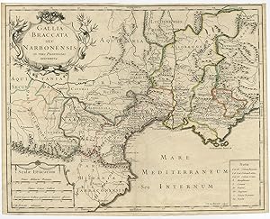 Antique Map of Gallia / Gaul by De Berey (c.1700)