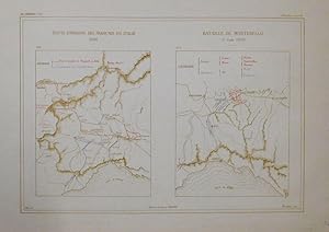 Bild des Verkufers fr 2 Plne auf 1 Blatt, mit eingezeichneten Truppenstellungen. zum Verkauf von Antiquariat Martin Barbian & Grund GbR