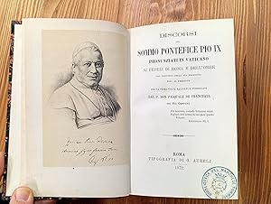 Seller image for Discorsi del Sommo Pontefice Pio IX pronunziati in Vaticano ai fedeli di Roma e dell'orbe dal principio della sua prigionia fino al presente - per la prima volta raccolti e pubblicati dal p. don Pasquale de Franciscis dei Pii Operarj for sale by Il Salvalibro s.n.c. di Moscati Giovanni