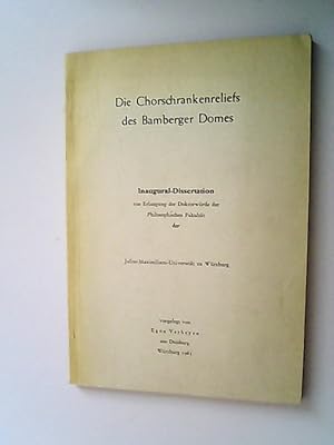Seller image for Die Chorschrankenreliefs des Bamberger Domes. Inaugural-Dissertation. for sale by Antiquariat Bookfarm