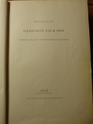 Imagen del vendedor de Smtliche Werke, vierter Band. Groe Stuttgarter Ausgabe. Gedichte nach 1800. Zweite Hlfte. Lesarten und Erluterungen. a la venta por Antiquariat Bookfarm