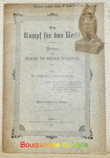 Bild des Verkufers fr Ein Kampf fr das Recht. Beitrag zur Geschichte der belgischen Socialpolitik. 2. Auflage. zum Verkauf von Bouquinerie du Varis