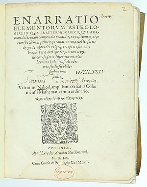 Seller image for [Libellus Isagogicus - Al-madkhal]. Enarratio elementorum astrologiae, in qua praeter Alcabicii, qui Arabum doctrinum compendium prodidit [.]. for sale by Antiquariat INLIBRIS Gilhofer Nfg. GmbH