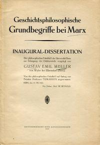 Bild des Verkufers fr Geschichtsphilosophische Grundbegriffe bei Marx. zum Verkauf von Bcher Eule