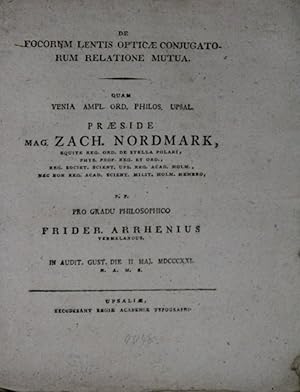 De Focorum lentis opticae conjugatorum relatione mutua. Praeside Mag. Zach. Normark, Pro Gradu Ph...