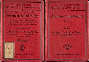 Beamtenrechtliche Gesetze. Textausausgabe. - Deutsches Beamtengesetz (§1-49). 2 Bände. Sammlung d...