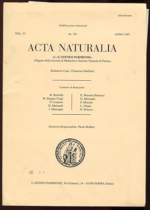 Immagine del venditore per Acta Naturalia, Vol. 33, nn. 3/4, Anno 1997 venduto da Antikvariat Valentinska