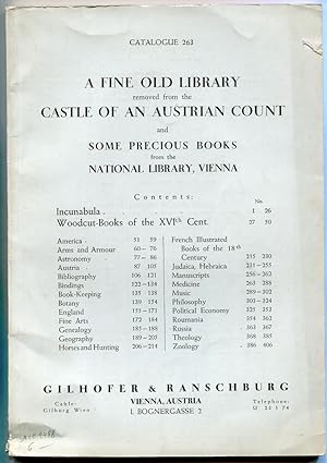 Gilhofer & Ranschburg: Catalogue 263: A fine old library removed from the castle of an Austrian c...