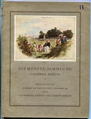 C. G. Boerner - Paul Graupe: Das fast vollständige graphische Werk von Adolph von Menzel, darunte...