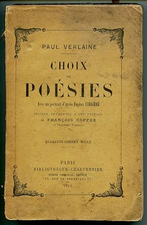 Bild des Verkufers fr Choix de Poesies. (Avec un portrait de l'auteur par Eugene Carriere) zum Verkauf von Antikvariat Valentinska