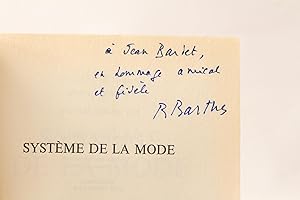 Image du vendeur pour Systme de la mode mis en vente par Librairie Le Feu Follet