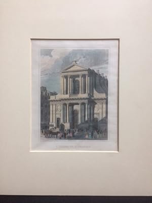 L Eglise de L Oratoire. Kolorierter Stahlstich von Romney nach T. T. Bury, 13,5 x 19,5 cm.