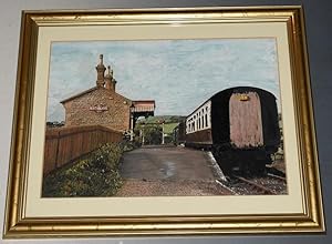 Original Artwork "West Bay Station, Bridport." SIGNED Original Artwork in Pen, Crayon and Ink.