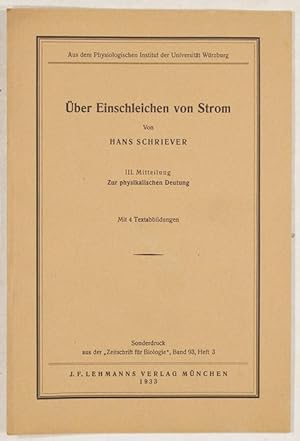 Über Einschleichen von Strom. Mitteilung III: Zur physikalischen Deutung.