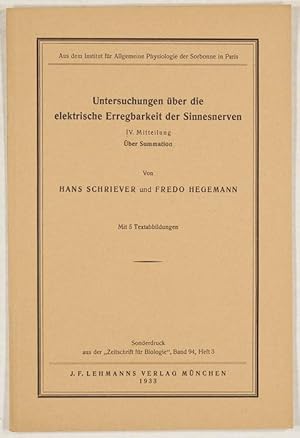 Untersuchungen über die elektrische Erregbarkeit der Sinnesnerven. IV. Mitteilung: Über Summation.