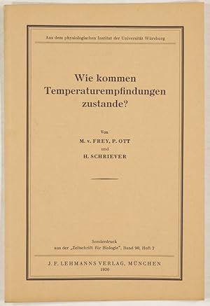 Bild des Verkufers fr Wie kommen Temperaturempfindungen zustande? zum Verkauf von Antiq. F.-D. Shn - Medicusbooks.Com