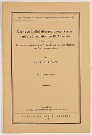 Über den Einfluß übergeordneter Zentren auf die Summation im Rückenmark. I. Mitteilung: Ergebniss...