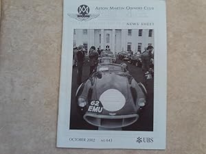 Imagen del vendedor de ASTON MARTIN OWNER'S CLUB- NEWS SHEET- OCTOBER 2002 NO.643 a la venta por S.Carter