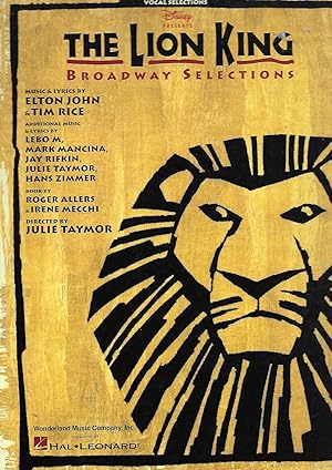 Immagine del venditore per The Lion King - Broadway Selection venduto da Good Reading Secondhand Books