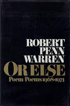 Seller image for Or Else-Poems 1968-1971 for sale by Fireproof Books
