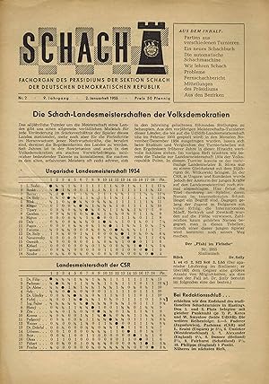 Schach 9.Jahrgang 1955 Hefte 1 und 2 (2 Hefte)