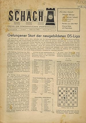 Schach 6.Jahrgang 1952 Heft 2 (1 Heft)