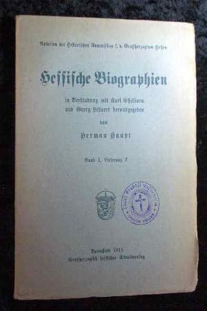 Band I, Lieferung 2. Hessische Biographien.