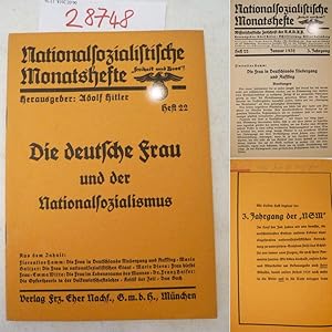 Seller image for Nationalsozialistische Monatshefte. Zentrale politische und kulturelle Zeitschrift der NSDAP * Heft 22 " D i e d e u t s c h e F r a u u n d d e r N a t i o n a l s o z i a l i s m u s ", Januar 1932 / 3.Jahrgang Dieses Buch wird von uns nur zur staatsbrgerlichen Aufklrung und zur Abwehr verfassungswidriger Bestrebungen angeboten (86 StGB) for sale by Galerie fr gegenstndliche Kunst