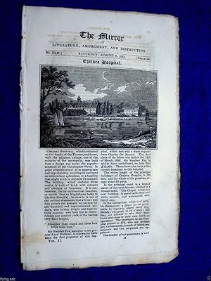Seller image for The Mirror of Literature.Amusement and Instruction.1823 No 0042, The CHELSEA HOSPITAL, Proposed SEVERN BRIDGE between UPTON on SEVERN & GLOUCESTER.PUTNAM's ROCK. for sale by Tony Hutchinson