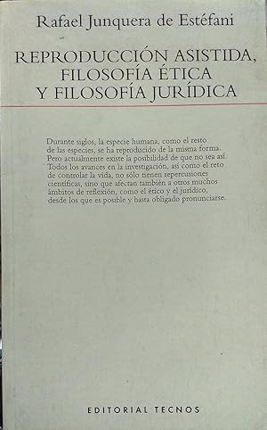 Immagine del venditore per Reproduccin asistida, filosofa tica y filosofa jurdica venduto da Librera Monte Sarmiento