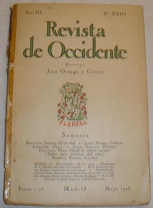 Immagine del venditore per Revista de Occidente. N XXIII. Mayo 1925. venduto da Aaromadelibros