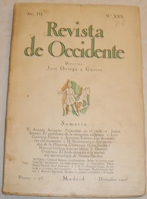 Immagine del venditore per Revista de Occidente. N XXX. Diciembre 1925. venduto da Aaromadelibros