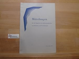 Mitteilungen für die Mitglieder der Gesellschaften und Vereinigungen, Nr. 11 März 1956