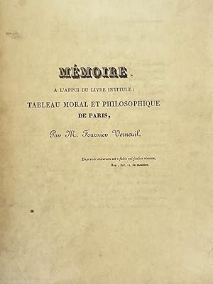 Seller image for Mmoire  l'appui du livre intitul : Tableau moral et philosophique de Paris for sale by Librairie Historique F. Teissdre
