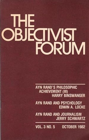 Seller image for The Objectivist Forum Vol. 3 No. 5 October 1982 for sale by Clausen Books, RMABA